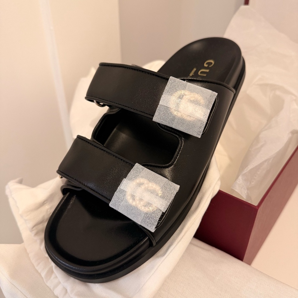 Gucci Sandals Black Crystal Double G - Picture 7 of 9